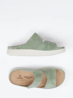 – Komfort-Pantolette aus Veloursleder salbei-Hartjes Outlet