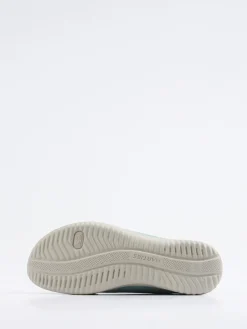 – Komfort-Pantolette aus Veloursleder Aquamarin-Hartjes