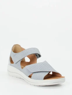 – Komfortsandale aus Veloursleder Hellgrau-Hartjes