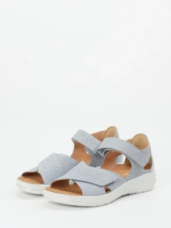 – Komfortsandale aus Veloursleder Hellgrau-Hartjes