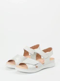 – Komfortsandalen aus geprägtem Leder Offwhite-Hartjes Sale
