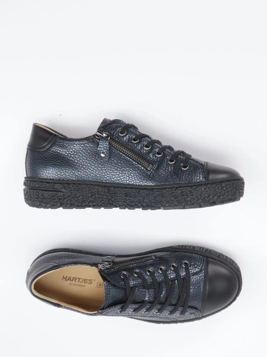 – Komfort-Sneaker aus Leder in Metallic--Hartjes Sale