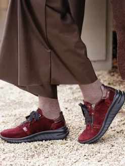– Komfort-Sneaker aus Veloursleder bordeaux-Hartjes