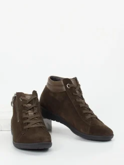 – Schnürstiefelette aus Nubukleder dunkel-Hartjes Sale