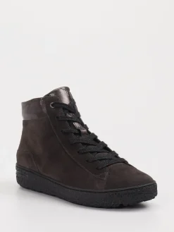 – Schnürstiefelette aus Veloursleder dunkel-Hartjes Discount