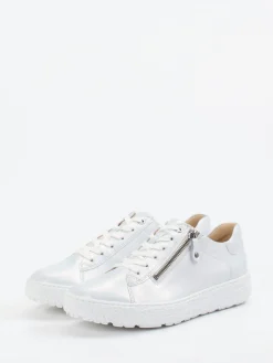 – Sneaker aus Metallicleder perlmuttweiß-Hartjes Clearance