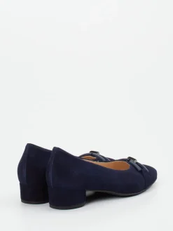 – Blockabsatz-Pumps aus Veloursleder Dunkel-Hassia Best