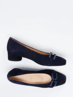 – Blockabsatz-Pumps aus Veloursleder Dunkel-Hassia Best