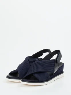 – Keilsandalette aus Textil und Lackleder dunkel-Hassia Hot