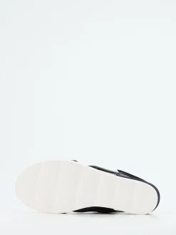 – Keilsandalette aus Textil und Lackleder dunkel-Hassia Hot