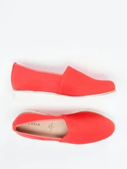 – Komfort-Slipper aus Textil in Korallrot-Hassia Sale