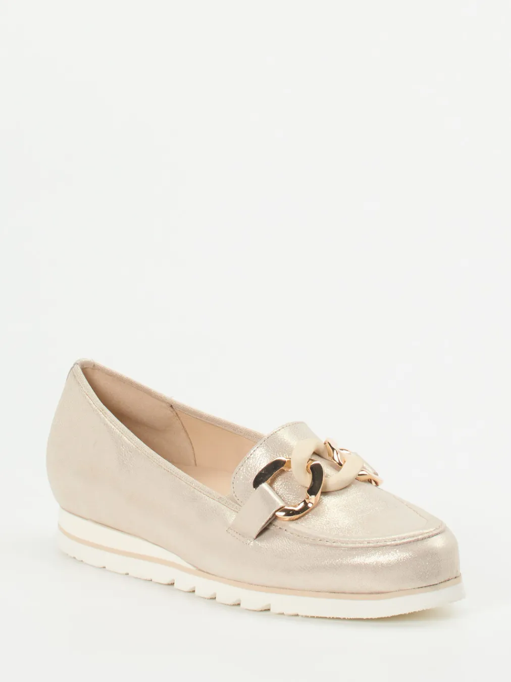– Loafer aus Metallicleder Champagner--Hassia Sale