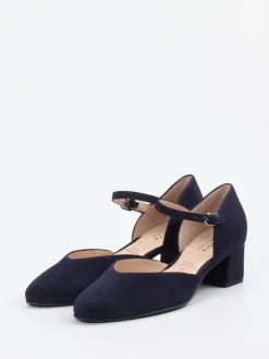 – Mary-Jane-Pumps aus Veloursleder Dunkel-Hassia