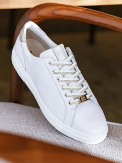 – Sneaker aus Kalbleder mit Metallic-Details-Hassia Discount