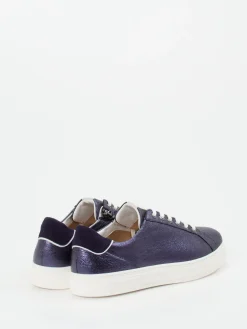 – Sneaker aus Metallicleder in Dunkel-Hassia