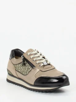 – Sneaker aus Metallicleder und Velours-Hassia New