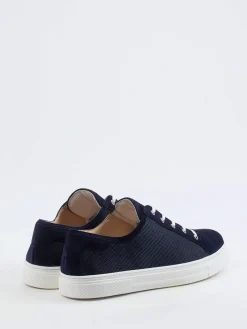 – Sneaker aus Veloursleder und Mesh dunkel-Hassia