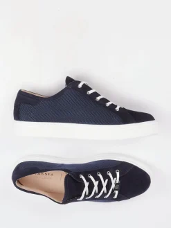 – Sneaker aus Veloursleder und Mesh dunkel-Hassia