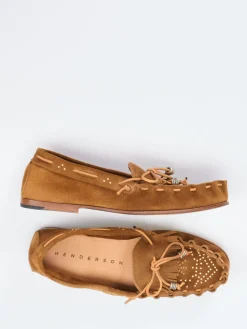 – Mokassins aus Veloursleder cognac-Henderson New