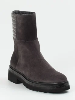 – Ankle Boots aus Veloursleder Anthrazit-Homers Online