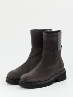– Ankle Boots aus Veloursleder Anthrazit-Homers Online