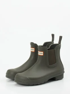 – Chelsea-Stiefelette aus Gummi Oliv-Hunter Best