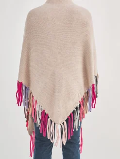 – Poncho aus Strick mit color-Fransen-HURRAY Best