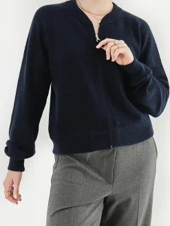 – Strickjacke aus Kaschmir Dunkel-HURRAY Outlet