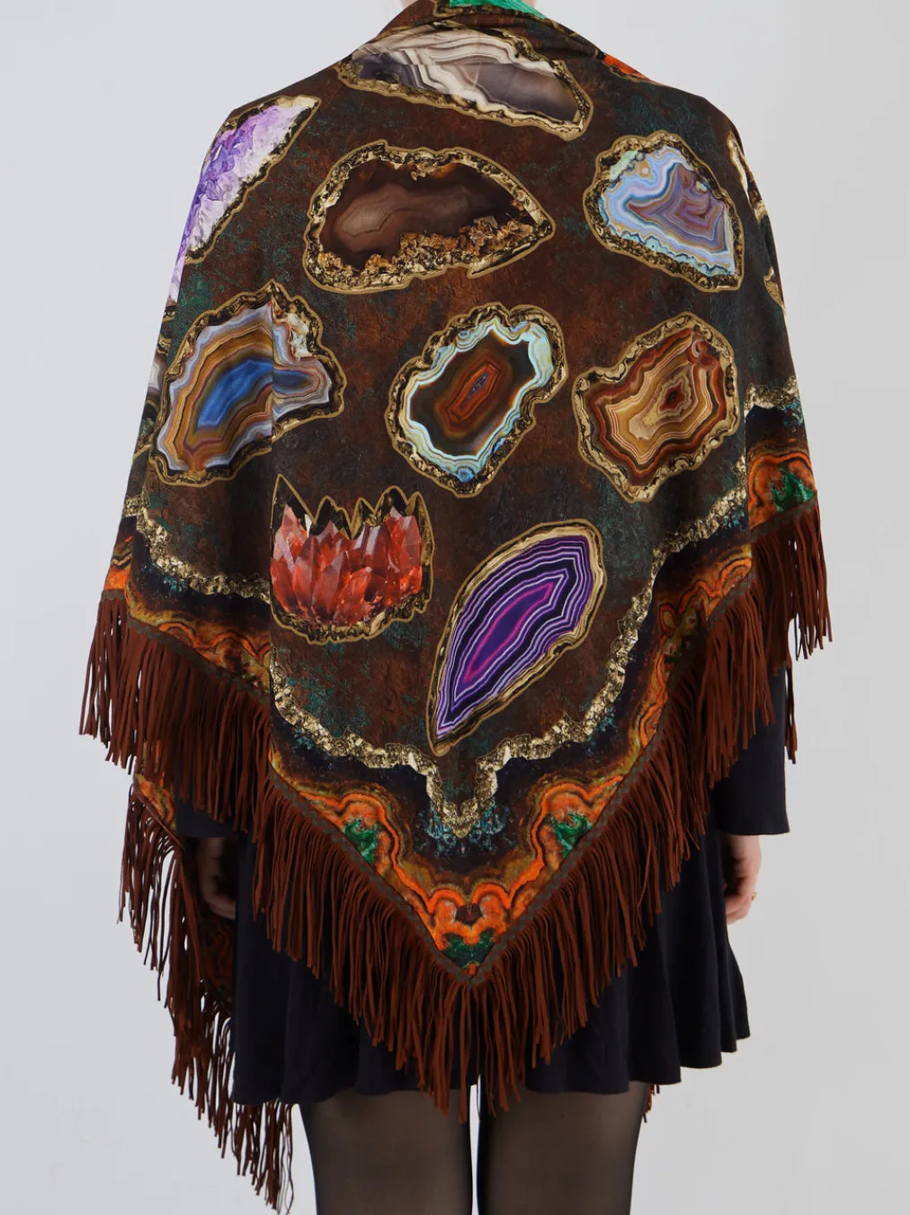 – Poncho aus Textil mit Kristallprint-Katherina Loretta Discount