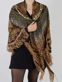 – Poncho-Schal aus Textil mit Fransen-Katherina Loretta Hot