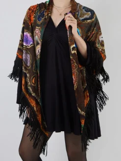 – Poncho aus Textil mit Edelstein-Print-Katherina Loretta