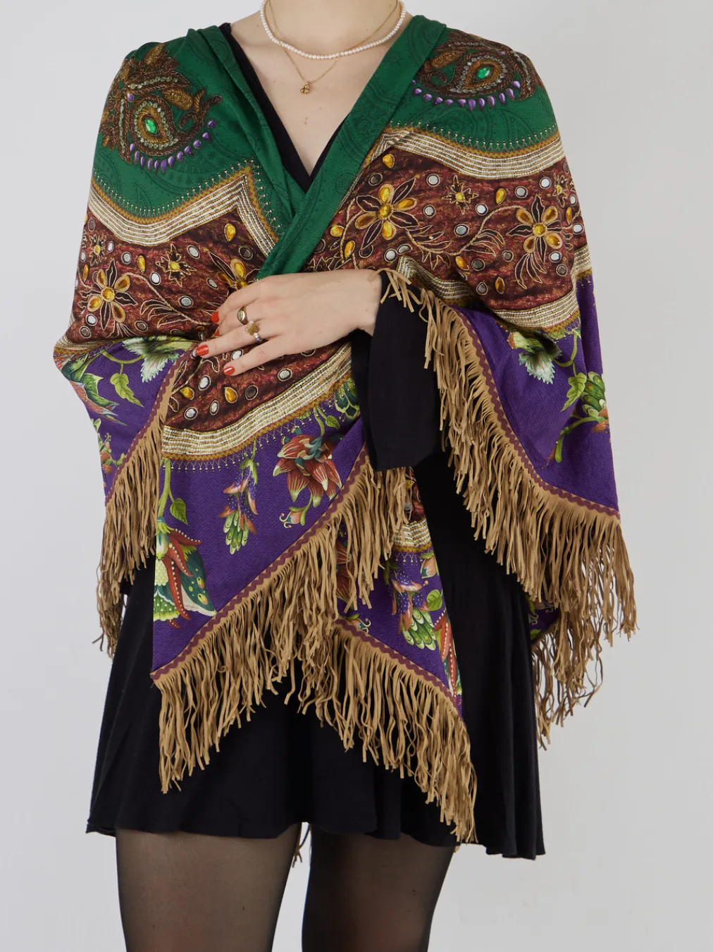 – Poncho-Tuch aus Textil mit Ethno-Print-Katherina Loretta Best