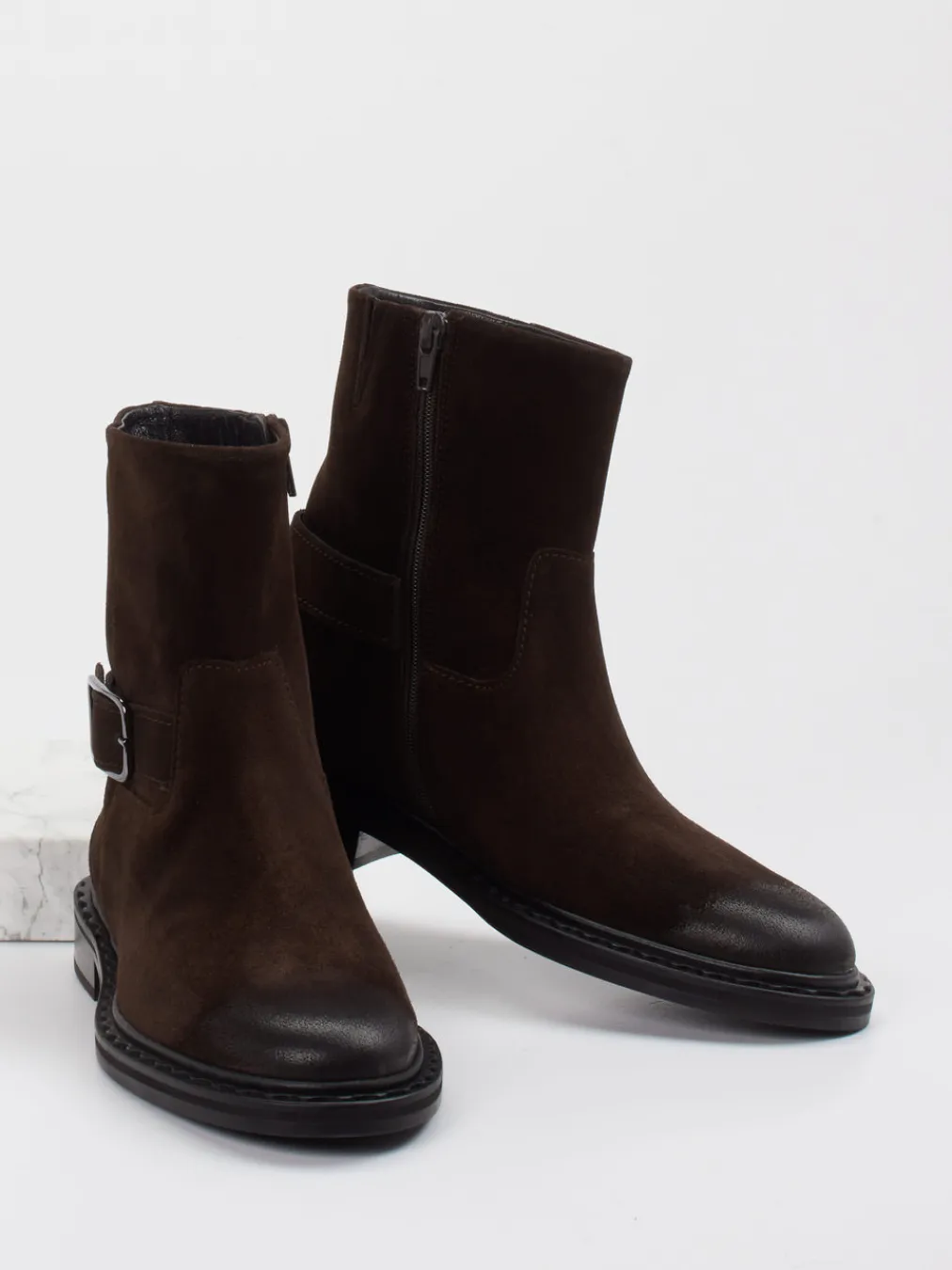 Kennel & Schmenger – Biker-Stiefelette aus Veloursleder-Kennel u0026 Schmenger