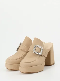 Kennel & Schmenger – Plateau-Mules aus Nubukleder Beige-Kennel u0026 Schmenger