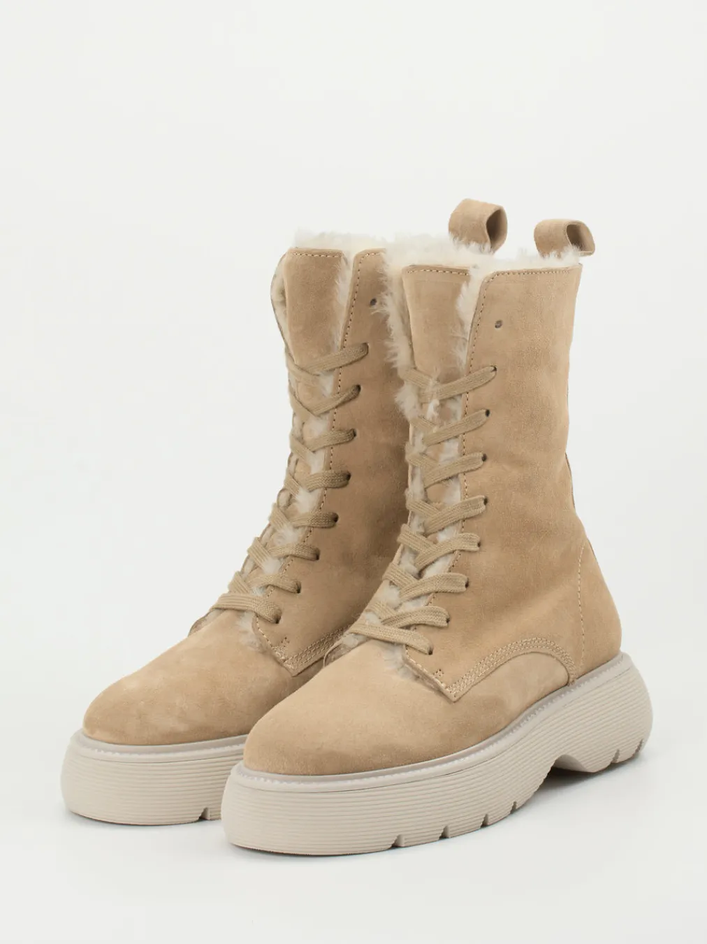 Kennel & Schmenger – Schnürboots aus Veloursleder Beige-Kennel u0026 Schmenger New