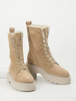 Kennel & Schmenger – Schnürboots aus Veloursleder Beige-Kennel u0026 Schmenger New