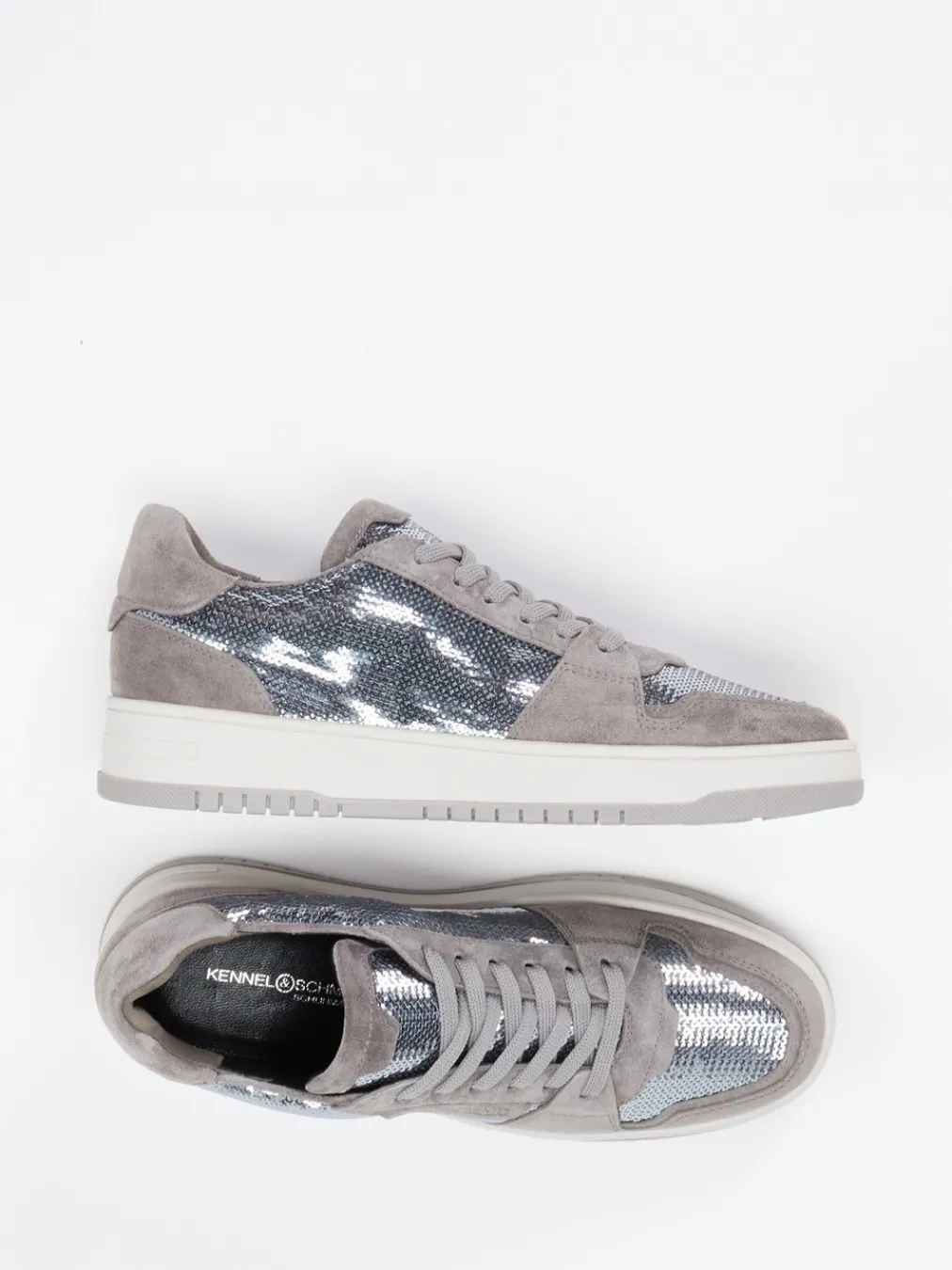 Kennel & Schmenger – Sneaker aus Veloursleder und Metallic-Kennel u0026 Schmenger