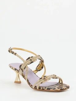 – Abendsandalette aus geprägtem Leder goldfarben-Konstantin Starke Sale