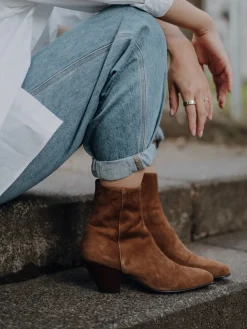 – Ankle Boots aus Veloursleder cognac-Konstantin Starke