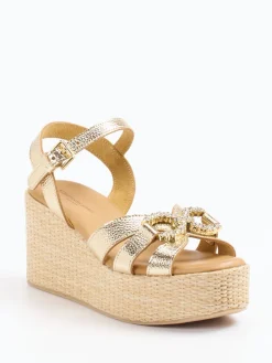 – Keilsandale aus Metallicleder-Konstantin Starke New