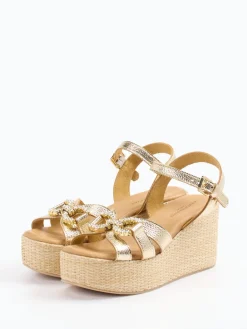 – Keilsandale aus Metallicleder-Konstantin Starke New