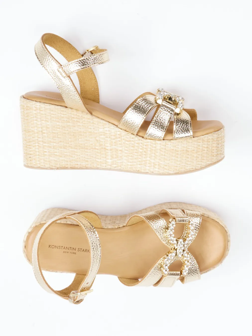 – Keilsandale aus Metallicleder-Konstantin Starke New