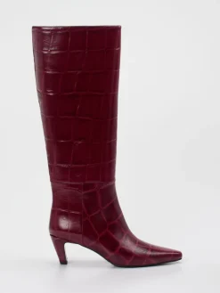 – Kniehohe Stiefel aus geprägtem Leder Bordeaux-Konstantin Starke Hot