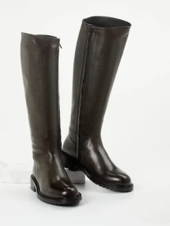 – Kniehohe Stiefel aus Kalbleder dunkel-Konstantin Starke Clearance