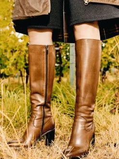 – Kniehohe Stiefel aus Kalbleder Cognac-Konstantin Starke Discount