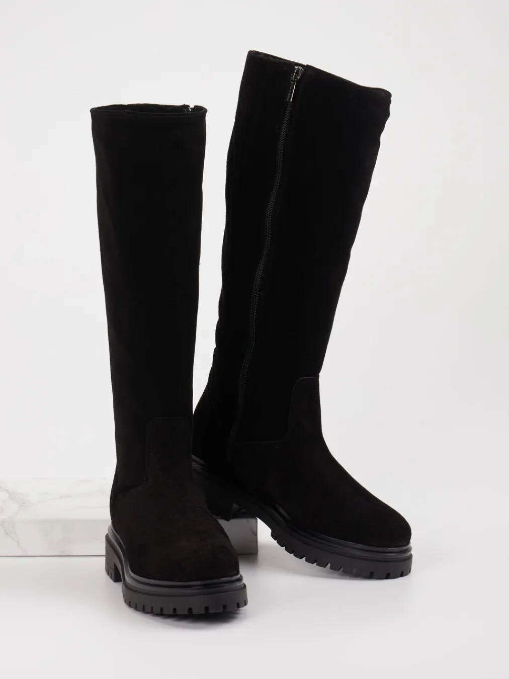 – Langschaftstiefel aus Veloursleder-Konstantin Starke New