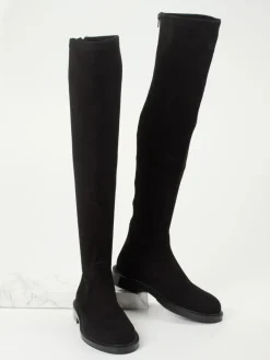 – Overknee-Stiefel aus Veloursleder-Konstantin Starke