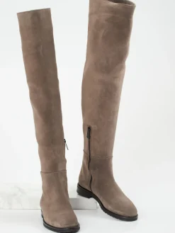 – Overknee-Stiefel aus Veloursleder taupe-Konstantin Starke Discount