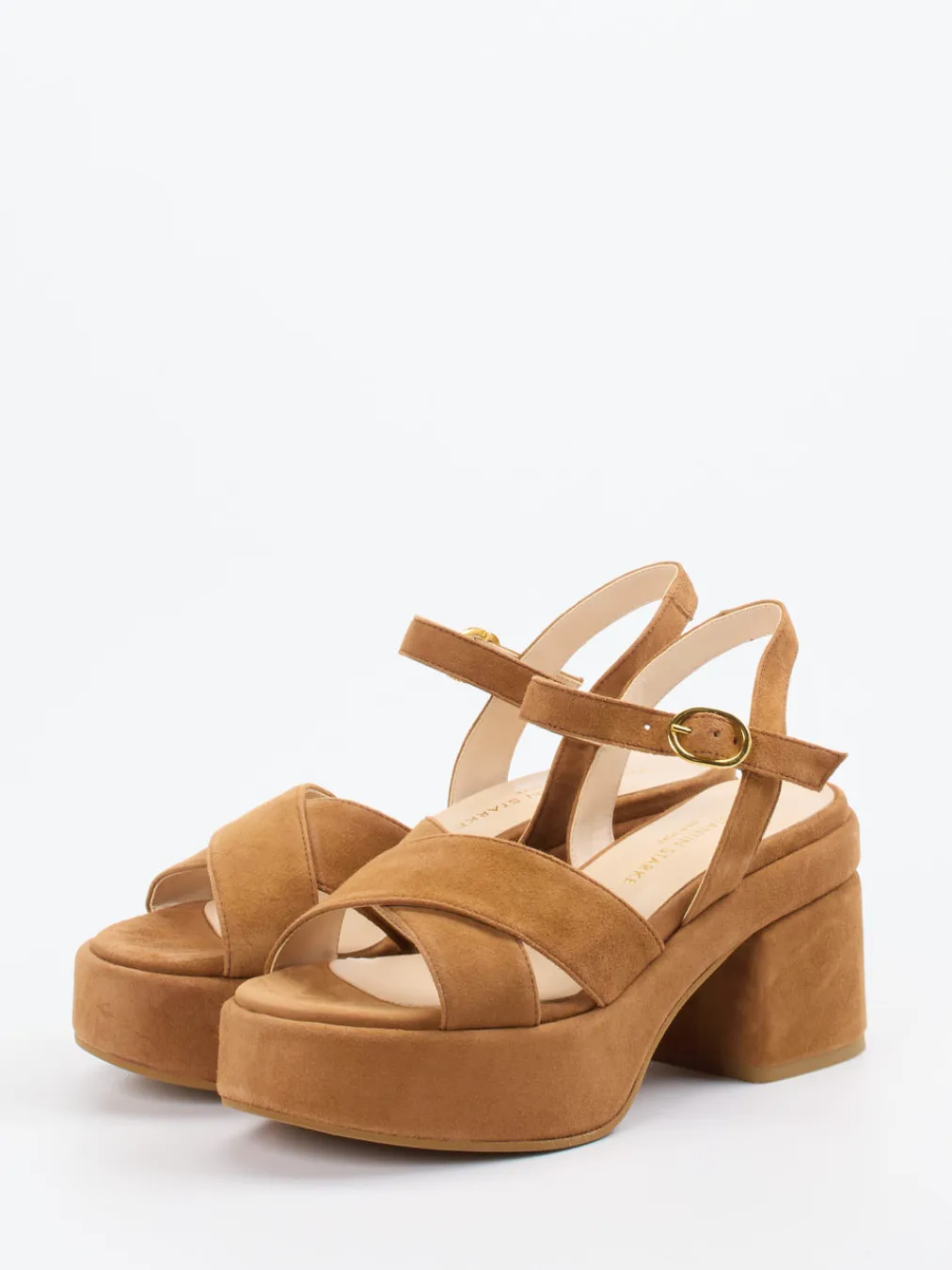 – Plateau-Sandaletten aus Veloursleder Cognac-Konstantin Starke Discount