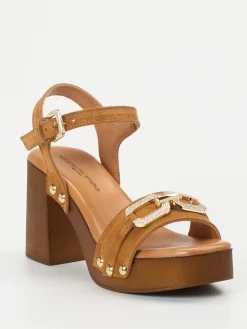 – Plateau-Sandaletten aus Veloursleder cognac-Konstantin Starke Online